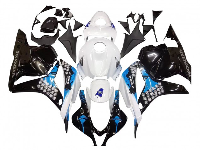 Honda CBR600RR Motorrad Verkleidungen Kit 2009-2012 - Weiss Blau Glanzendes Schwarz