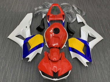 Honda CBR600RR Motorrad Verkleidung 2009-2012 - Weiss Blau Gelb Rot