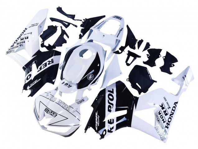 Honda CBR600RR Motorrad Verkleidung 2013-2023 - Weiss Glanzendes Schwarz Repsol