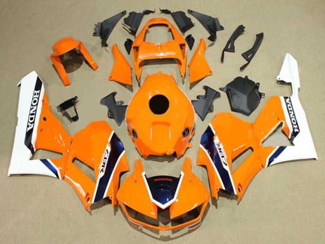 Honda CBR600RR Motorrad Verkleidung 2013-2023 - Weiss Orange Dunkel Blau