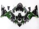 Kawasaki ZX10R Motorrad Verkleidung 2004-2005 - Schwarz mit Gruner Flamme Ninja