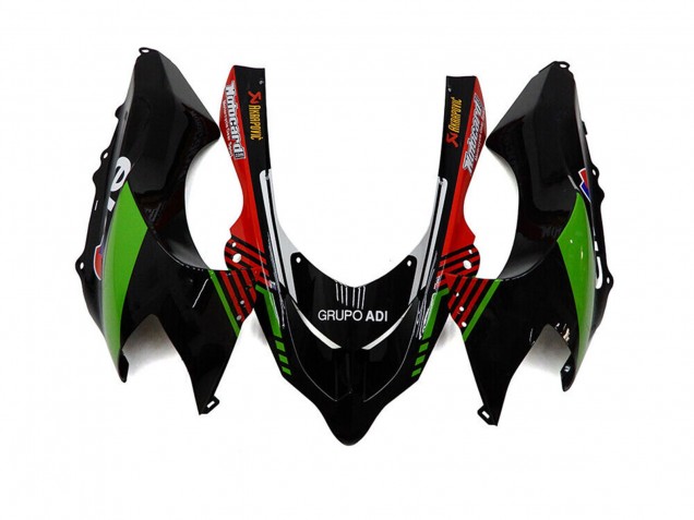 Kawasaki ZX10R Motorrad Verkleidung 2004-2005 - Weiss Schwarz Grun Elf