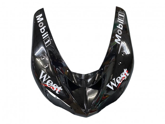 Kawasaki ZX10R Motorrad Verkleidung 2006-2007 - Glanzendes Schwarz Weiss West