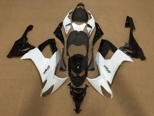 Kawasaki ZX10R Motorrad Verkleidung 2008-2010 - Weiss Glanzendes Schwarz