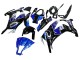 Kawasaki ZX10R Motorrad Verkleidung 2011-2015 - Blau Weiss Glanzendes Schwarz