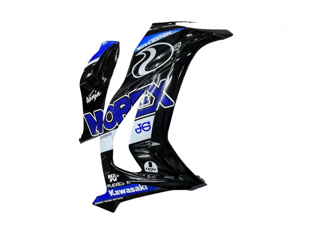 Kawasaki ZX10R Motorrad Verkleidung 2011-2015 - Blau Weiss Glanzendes Schwarz