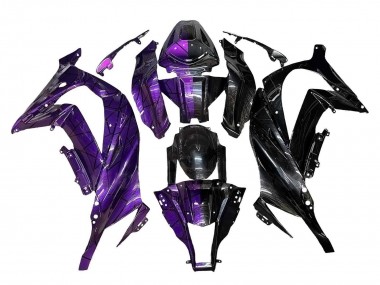 Kawasaki ZX10R Motorrad Verkleidung 2011-2015 - Lila Schwarz