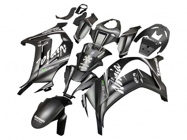 Kawasaki ZX10R Motorrad Verkleidung 2011-2015 - Matt Schwarz Grun Elf