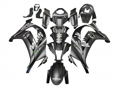 Kawasaki ZX10R Motorrad Verkleidung 2011-2015 - Matt Schwarz Grun Elf