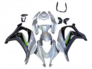 Kawasaki ZX10R Motorrad Verkleidung 2016-2020 - Silber Grun Schwarz