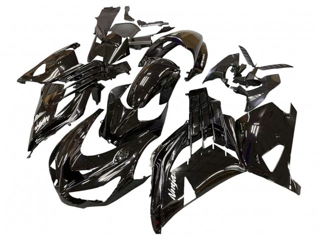 Kawasaki ZX14R ZZR1400 Motorrad Verkleidung 2012-2024 - Glanzendes Schwarz Matt Schwarz Weiss Ninja