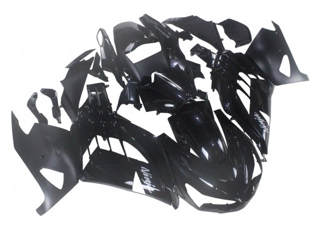 Kawasaki ZX14R ZZR1400 Motorrad Verkleidung 2012-2024 - Glanzendes Schwarz Matt Schwarz Weiss Ninja