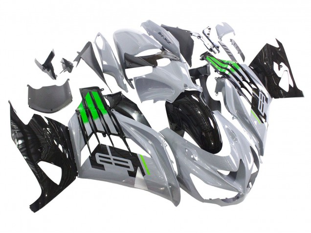 Kawasaki ZX14R ZZR1400 Motorrad Verkleidung 2012-2024 - Grau Grun Schwarz