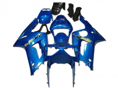 Kawasaki ZX6R Motorrad Verkleidung 2003-2004 - Grun Weiss Schwarz Silkolene