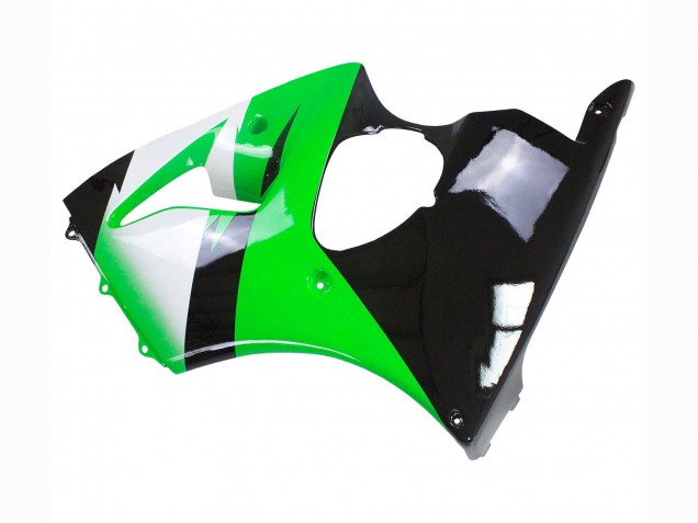 Kawasaki ZX6R Motorrad Verkleidung 1998-1999 - Grun Weiss Glanzendes Schwarz