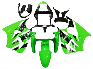 Kawasaki ZX6R Motorrad Verkleidung 2000-2002 - Grun Weiss Schwarz