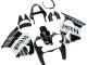 Kawasaki ZX6R Motorrad Verkleidung 2000-2002 - Glanzendes Schwarz Weiss West Michelin