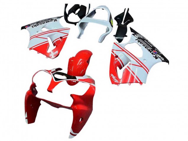 Kawasaki ZX6R Motorrad Verkleidung 2000-2002 - Weiss Rot Schwarz