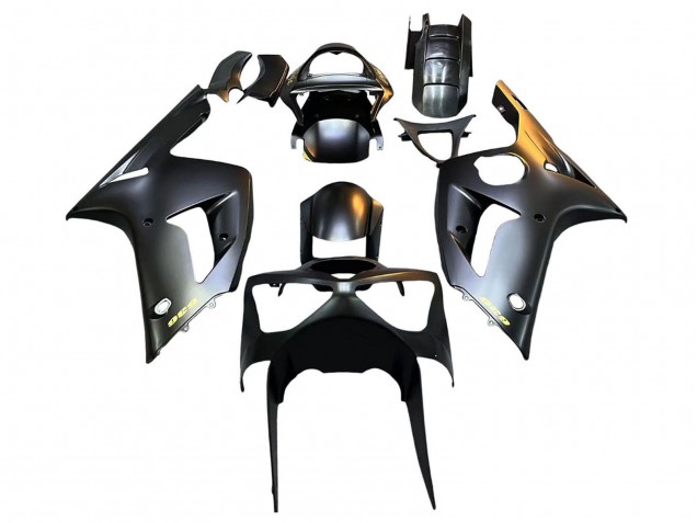 Kawasaki ZX6R Motorrad Verkleidung 2003-2004 - Matt Schwarz Gold 636