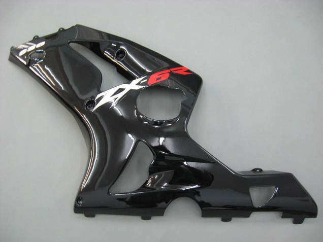 Kawasaki ZX6R Motorrad Verkleidung 2003-2004 - Glanzendes Schwarz