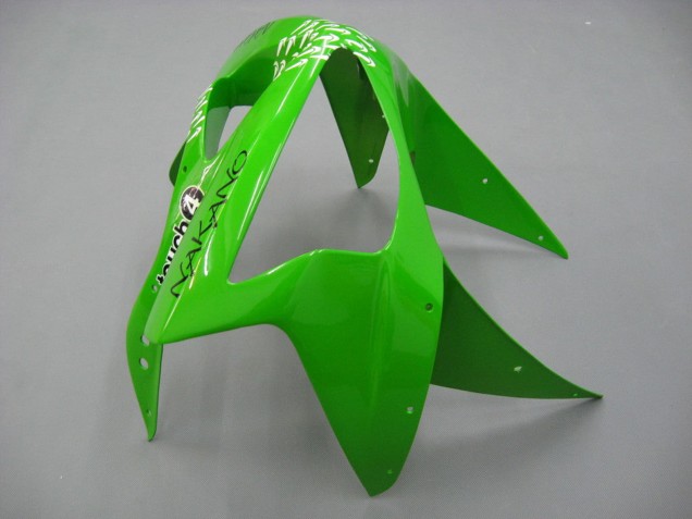 Kawasaki ZX6R Motorrad Verkleidung 2003-2004 - Grun Weiss Schwarz Elf Bridgestone
