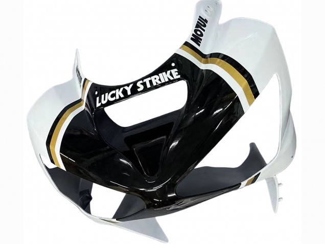 Kawasaki ZX6R Motorrad Verkleidung 2003-2004 - Weiss Schwarz Motul Lucky Strike