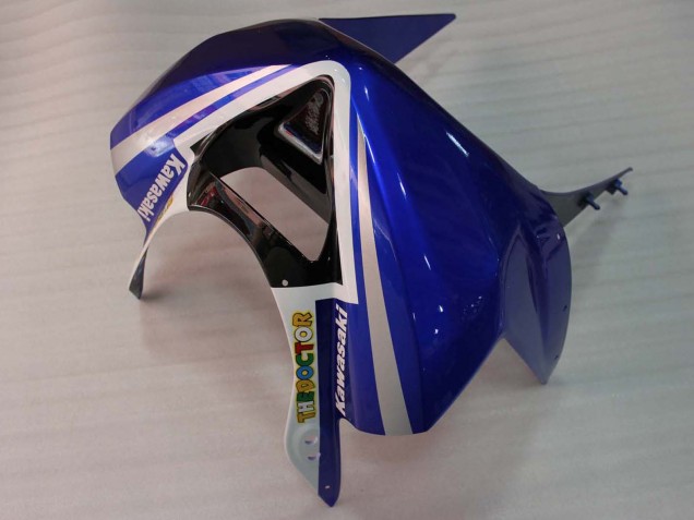 Kawasaki ZX6R Motorrad Verkleidung 2003-2004 - Weiss Blau Rot Fiat