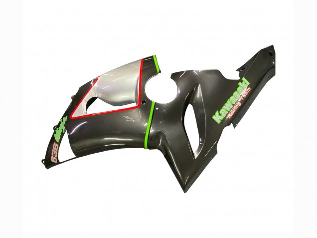 Kawasaki ZX6R Motorrad Verkleidung 2005-2006 - Schwarz Silber Grun Rot K 26