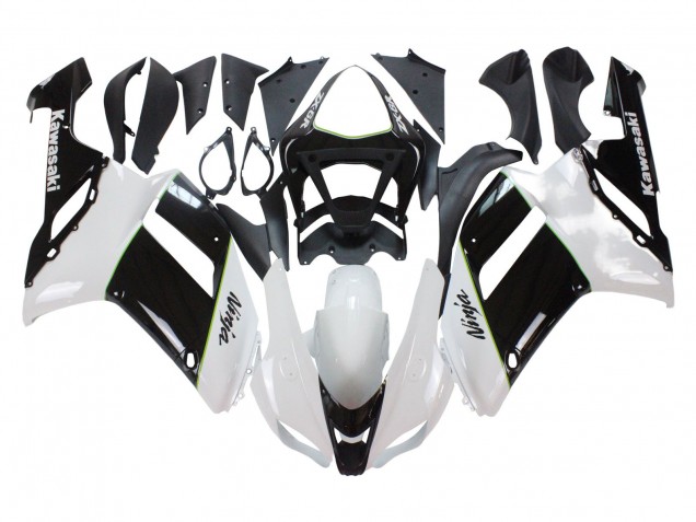 Kawasaki ZX6R Motorrad Verkleidung 2007-2008 - Schwarz Weiss Ninja