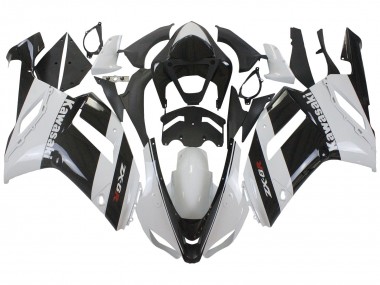 Kawasaki ZX6R Motorrad Verkleidung 2007-2008 - Weiss Schwarz