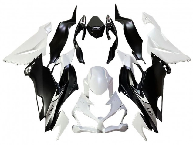 Kawasaki ZX6R Motorrad Verkleidung 2013-2018 - Weiss Matt Schwarz