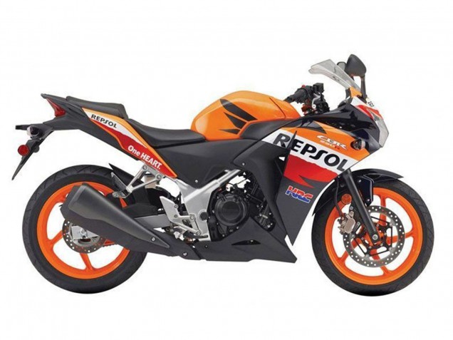 Honda CBR250RR Motorrad Verkleidung 2011-2015 - Orange Weiss Rot Glanzendes Schwarz Repsol HRC