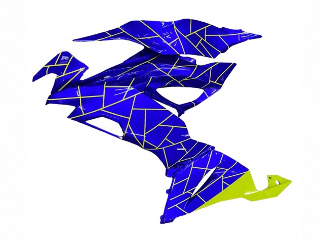 Kawasaki ZX6R Motorrad Verkleidung 2019-2022 - Blau Gelb