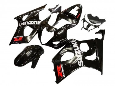 Suzuki GSXR 1000 Motorrad Verkleidung 2003-2004 - Glanzendes Schwarz Weiss Rot Aufkleber