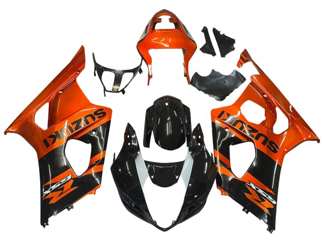 Suzuki GSXR 1000 Motorrad Verkleidung 2003-2004 - Burnt Orange Glanzendes Schwarz
