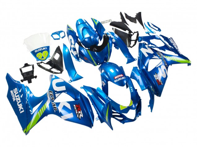 Suzuki GSXR 1000 Motorrad Verkleidung 2009-2016 - Hellblau Grun Motul 29 Ecstar