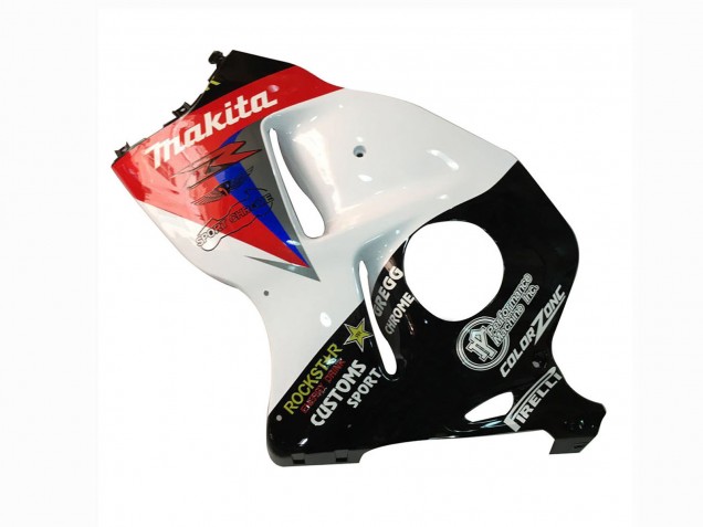 Suzuki GSXR 1300 Hayabusa Motorrad Verkleidung 1996-2007 - Weiss Blau Rot Makita Schwarz