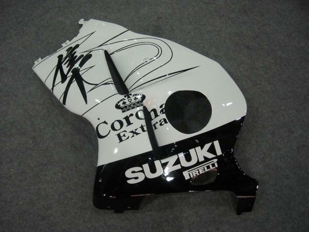 Suzuki GSXR 1300 Hayabusa Motorrad Verkleidung 1996-2007 - Weiss Schwarz Corona