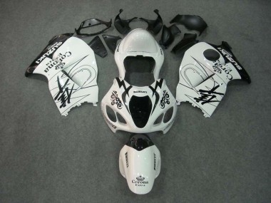 Suzuki GSXR 1300 Hayabusa Motorrad Verkleidung 1996-2007 - Weiss Schwarz Corona