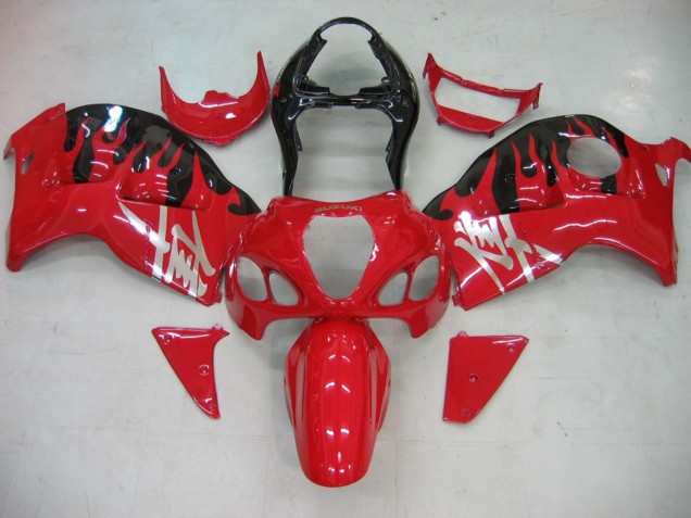 Suzuki GSXR 1300 Hayabusa Motorrad Verkleidung 1996-2007 - Rot Schwarz