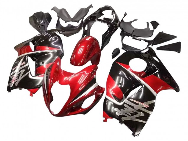 Suzuki GSXR 1300 Hayabusa Motorrad Verkleidung 1996-2007 - Rot Glanzendes Schwarz Hayabusa