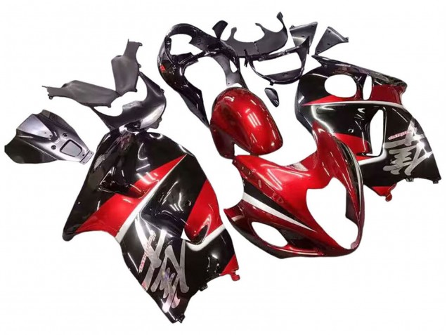 Suzuki GSXR 1300 Hayabusa Motorrad Verkleidung 1996-2007 - Rot Glanzendes Schwarz Hayabusa