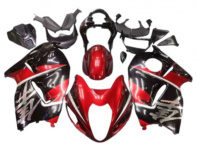 Suzuki GSXR 1300 Hayabusa Motorrad Verkleidung 1996-2007 - Rot Glanzendes Schwarz Hayabusa