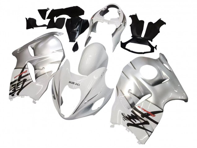 Suzuki GSXR 1300 Hayabusa Motorrad Verkleidung 1996-2007 - Weiss Silber Hayabusa