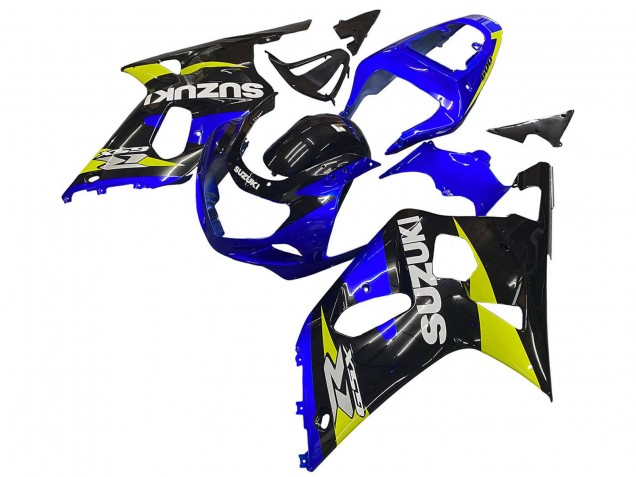 Suzuki GSXR 600 / GSXR 750 Motorrad Verkleidung 2001-2003 - Blau Gelb Glanzendes Schwarz