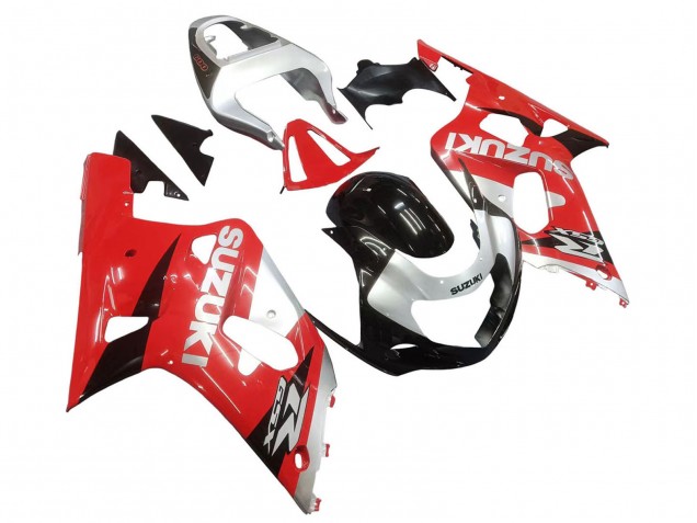 Suzuki GSXR 600 / GSXR 750 Motorrad Verkleidung 2001-2003 - Rot Weiss Glanzendes Schwarz
