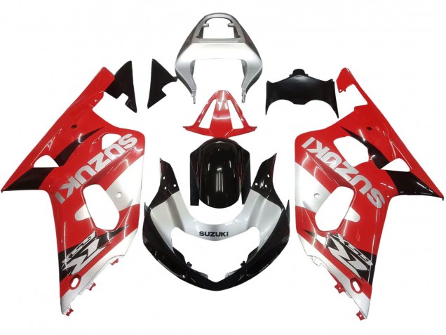 Suzuki GSXR 600 / GSXR 750 Motorrad Verkleidung 2001-2003 - Rot Weiss Glanzendes Schwarz