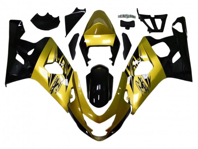 Suzuki GSXR 600 / GSXR 750 Motorrad Verkleidung 2004-2005 - Gold Schwarz