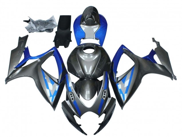 Suzuki GSXR 600 / GSXR 750 Motorrad Verkleidung 2006-2007 - Blau Grau Schwarz