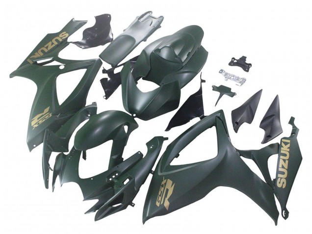 Suzuki GSXR 600 / GSXR 750 Motorrad Verkleidung 2006-2007 - Matt Armee Grun